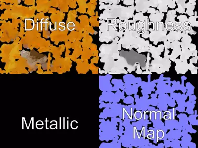 Golden Coral Reef model pack Low-poly 3D model