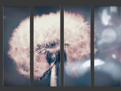 Printed Canvas - Dandelion Flower Low-poly 3D model