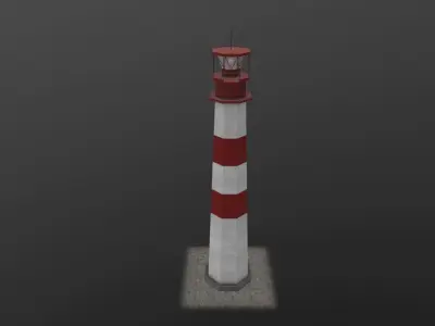 Light House Gelendzhikskiy Low-poly 3D model