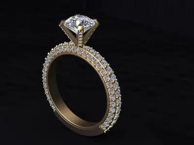 Solitaire Engagement Ring Jewelry 3D print model