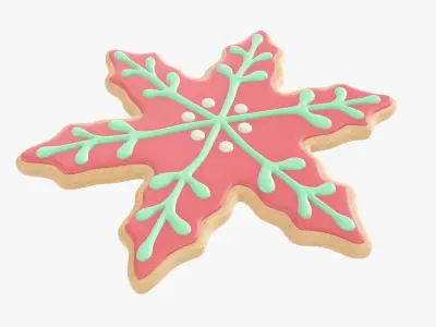Cookie snowflake Christmas 3D model