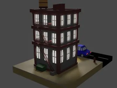 Cartoon Building Free 3D model