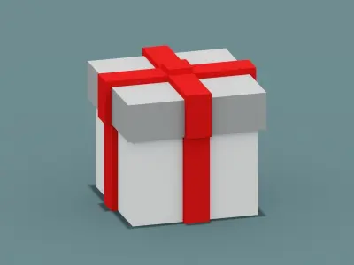 Voxel Gift  Low-poly 3D model