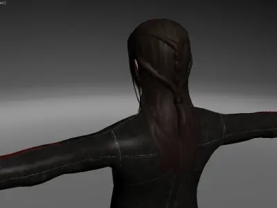 Motorcycle Woman Low-poly 3D model