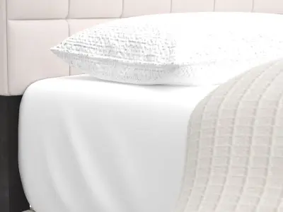 Fairfield Twin Upholstered Panel Bed Beige 305952T 3D model