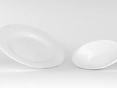 Plate and Bowl 3D model