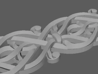 Central decor ornament for furniture 3D model 50