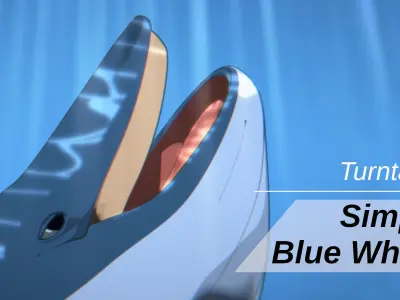 For Anime - Simple Blue Whale 3D model