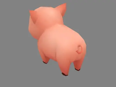 Cartoon piggy Low-poly 3D model