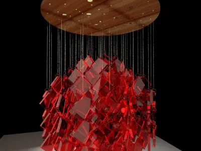 Chinese red lantern  3D model 19