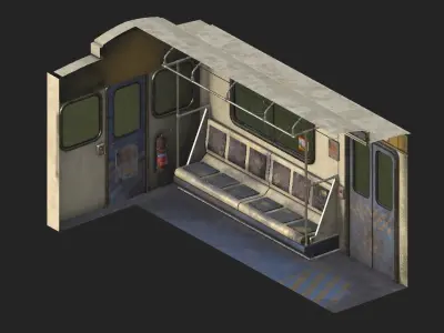 Subway Car Interior 3D model