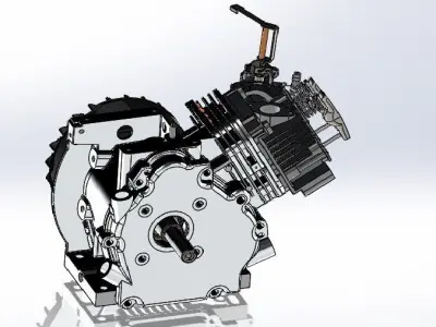 Single cylinder 4-stroke engine 3D model