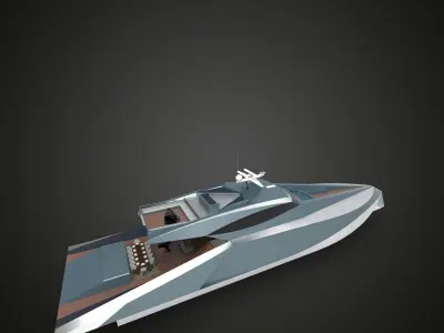 fast luxury yacht 3D model