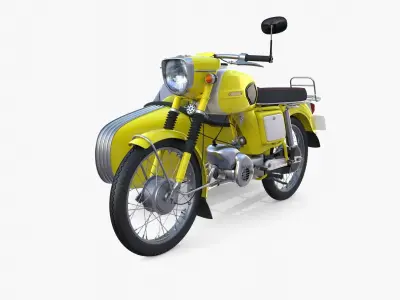 Mobra 50 w sidecar Yellow 3D model