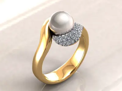 Pearl Ring 3D print model