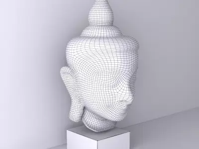 Stone Ava Shakyamuni Buddha Head 3D model