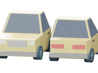 5 LowPoly Cars for Games and Animating Low-poly 3D model