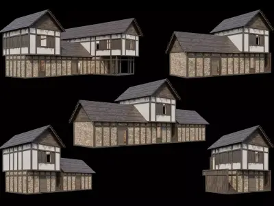 Medieval Village Pack  - 5 Assets - 4K Textures Game Ready Low-poly 3D model order