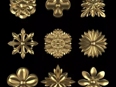 Ornament Element Pack 08 3D model