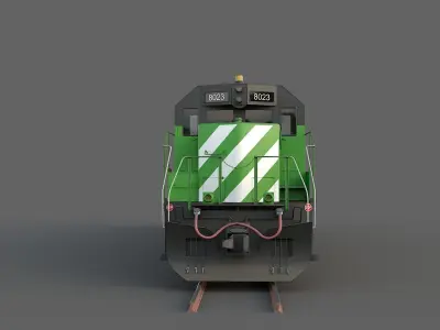 Locomotive EMD SD40-2 Burlington Northern Low-poly 3D model