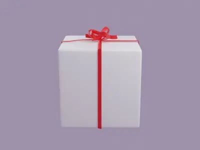 Gift 3D Model box with ribbon 3D print model