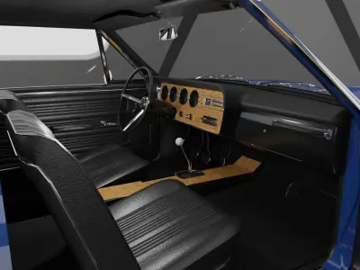 1960s Muscle Car 9 Fully Featured Low-poly 3D model