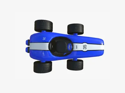 Cartoon Kart F02 Blue - Vehicle Racing Design Low-poly 3D model