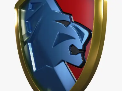 Lion Shield Insignia v 2 3D model