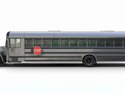 Prison Transport Bus Low-poly 3D model