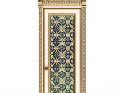 Carved Door Classic 01202 White Low-poly 3D model