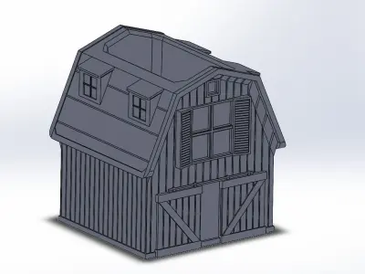 Retro European style barn pattern vase 3D print model