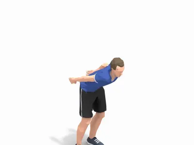 side jump Exercise Man Animation Low-poly 3D model
