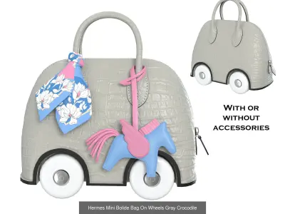 Hermes Mini Bolide Bag On Wheels 3D Model Pack