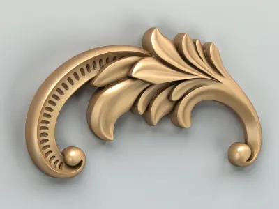 Carved decor horizontal 042 3D model