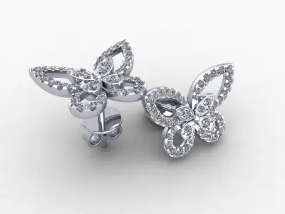 Earrings Diamond 3D print model