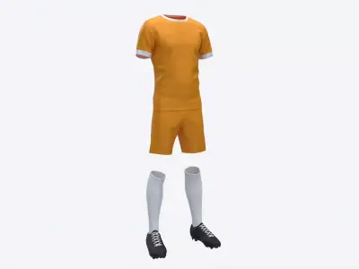 Soccer Uniform with Boots Yellow 3D model