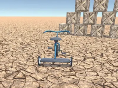 Game Ready Tricycle with controller Low-poly 3D model