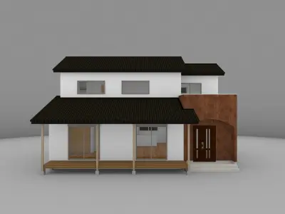 House model for background 42 Low-poly 3D model