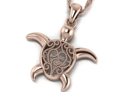Turtle Pendant 3D print model