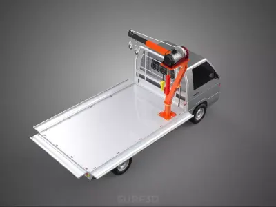 WIDE DECK JIB CRANE LIFT HOIST MOTOR WINCH HOOK TRUCK PICKUP CAR 3D model