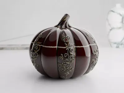 Pumpkin STL for 3D Printing Full and Hollow Versions 3D print model