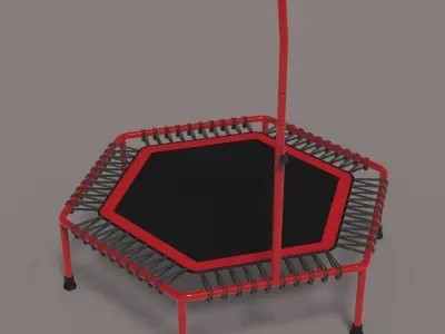 Trampoline for fitness classes 3D model