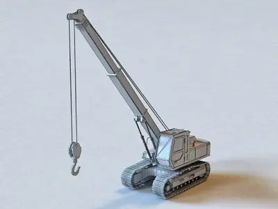 Crawler Crane 3D Model-23 Low-poly 3D model