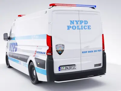 NYPD Police van v32 Low-poly 3D model