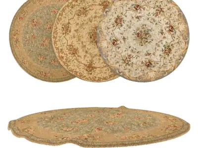 Round Rug Set 201 3D model