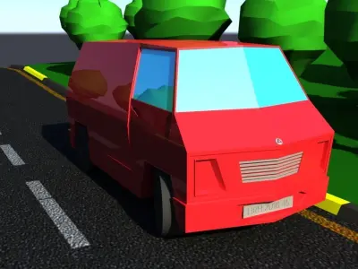 Low Poly Van Low-poly 3D model