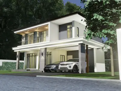Modern House 3D Model type A1  3D model