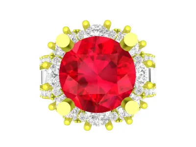 A7196 Luxury Korean Style Diamond Women Fashion Ring 3D print model