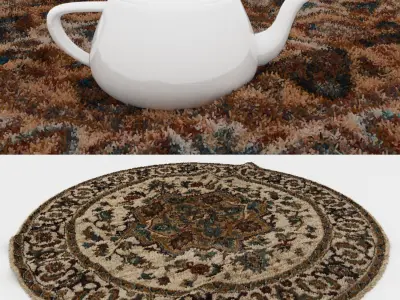 Round Rug Set 292 3D model