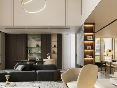 Modern Luxury Duplex Living Room 80 3D model